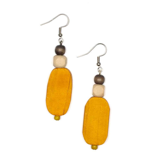 Wooden Lozenge Earring