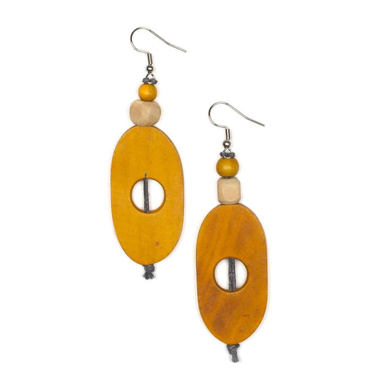 Wooden Oval Earring