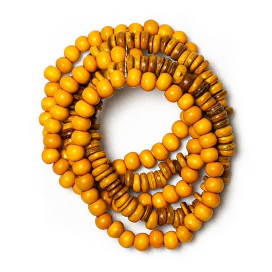 Chunky Wood & Coconut Bead Bracelet