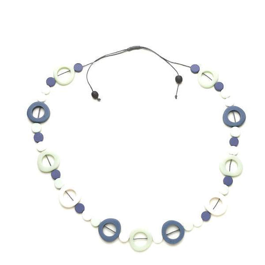 Long Resin Hoop and Disc Necklace