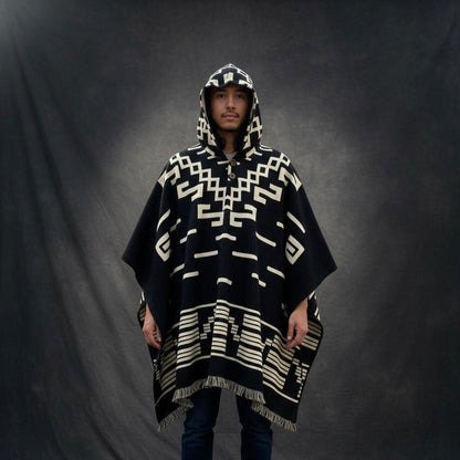 Southwestern style HandMade Wool Poncho