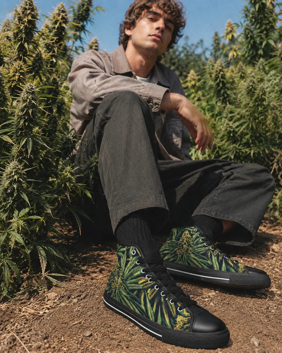 Big Buds Unisex Black-Sole High-Top Sneakers