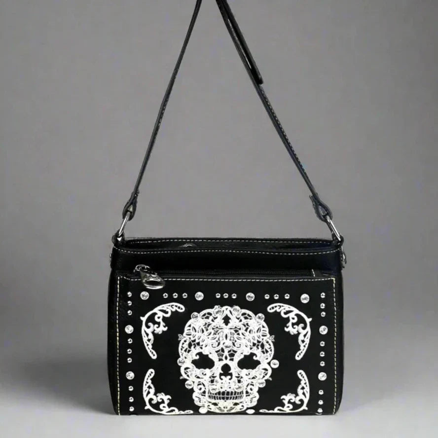 BOL Cross Body Sugar Skull Faux Leather Handbag