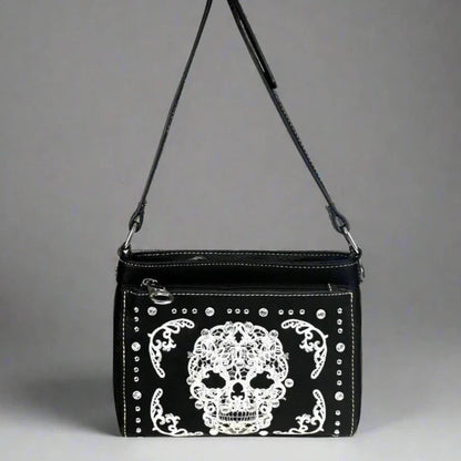 BOL Cross Body Sugar Skull Faux Leather Handbag