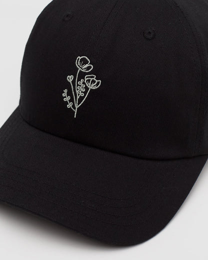 Bestickte Basecap mit Blumenmotiv