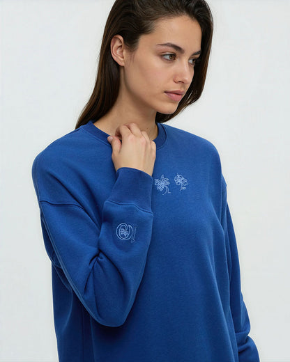 Haiti-Stickerei, lockeres Crew Neck
