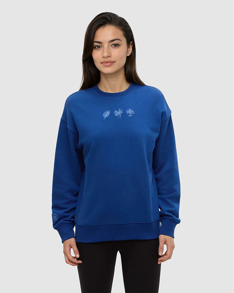 Haiti-Stickerei, lockeres Crew Neck