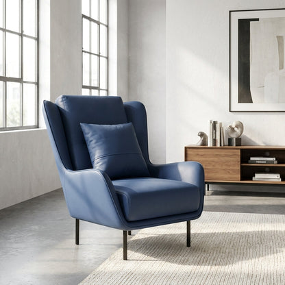 PM06 Premium Cowhide Leather Relaxation Chair with Ottoman