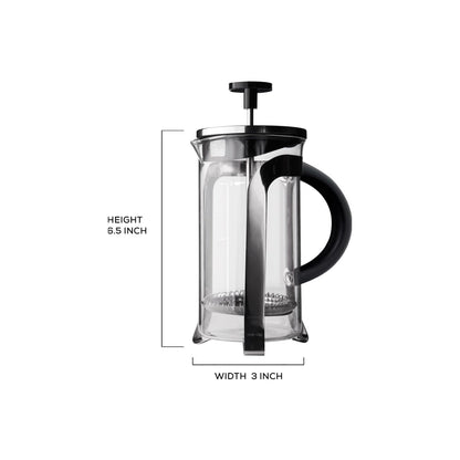 Glass French Press Coffee Maker with Stainless Steel Frame