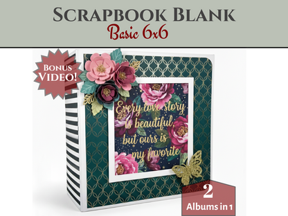 CrafTreat Scrapbook Blank Precut Album Base - Basic 6x6 - White and Ivory