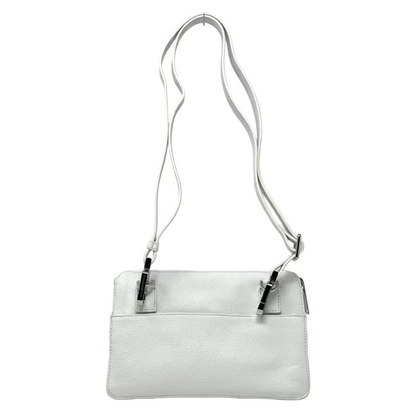 Petit Sac à Main Portefeuille en Cuir Véritable Blanc, Carmen