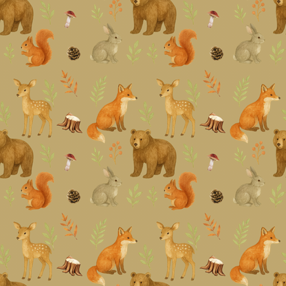 🦊Grande mousseline de bambou les copains des bois