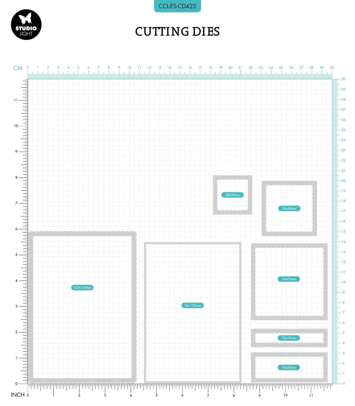 CCL Cutting Die Scalloped Square Essentials 150x107x1mm 1 PC nr.425
