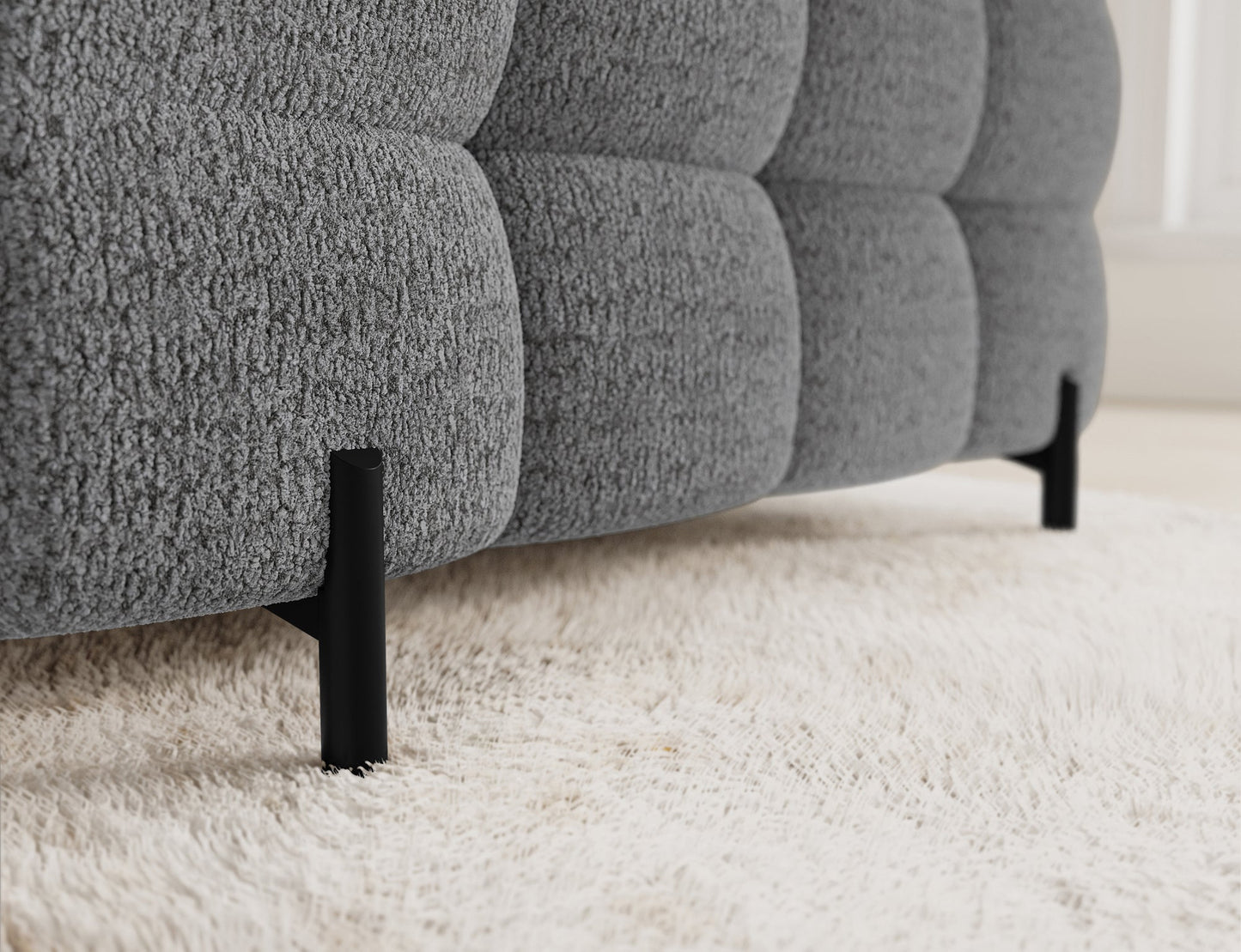 Fectory Sektional Schlafsofa mit Chaiselongue – Grau