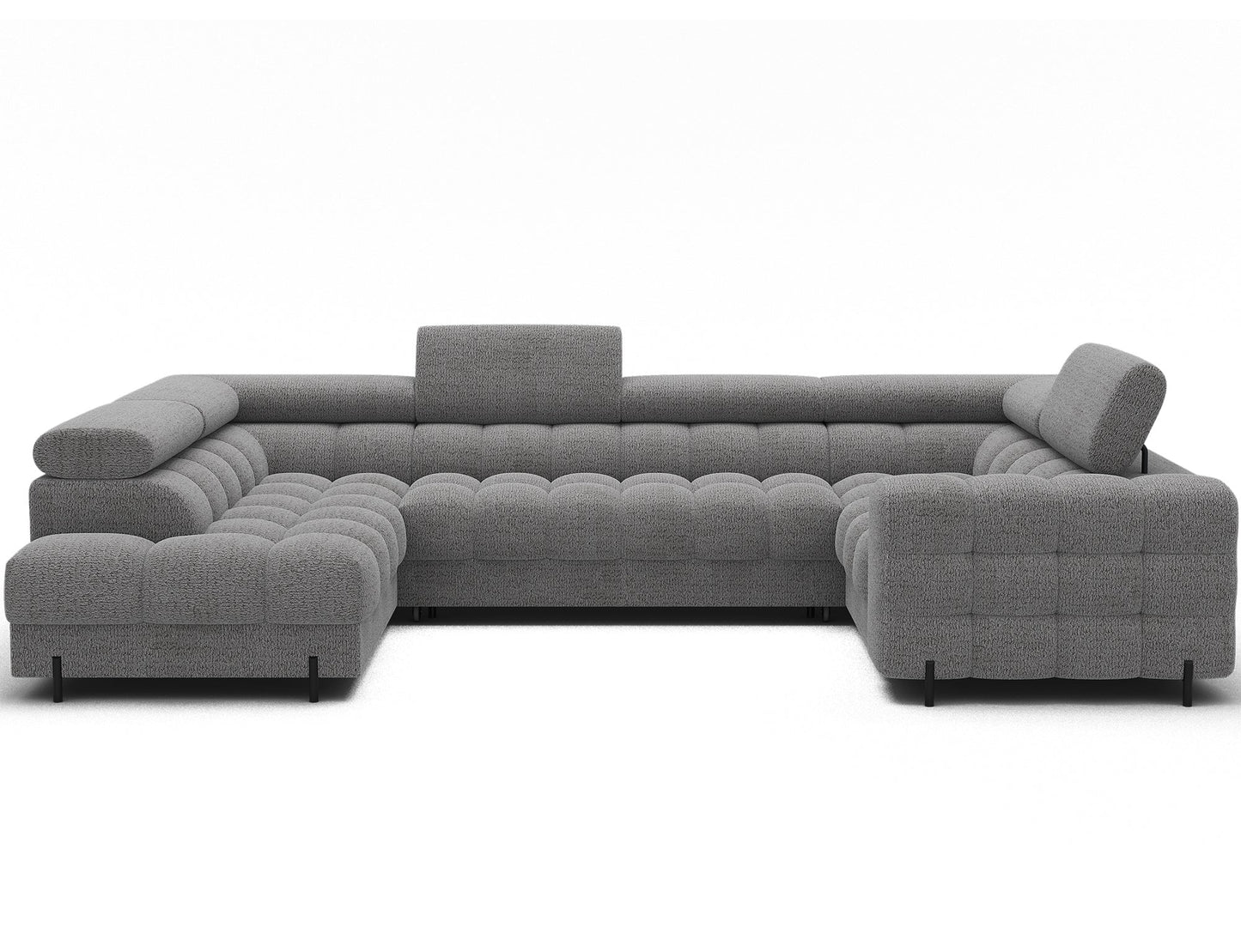 Fectory Sektional Schlafsofa mit Chaiselongue – Grau