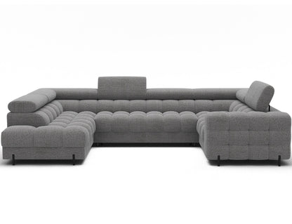 Fectory Sektional Schlafsofa mit Chaiselongue – Grau