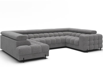 Fectory Sektional Schlafsofa mit Chaiselongue – Grau