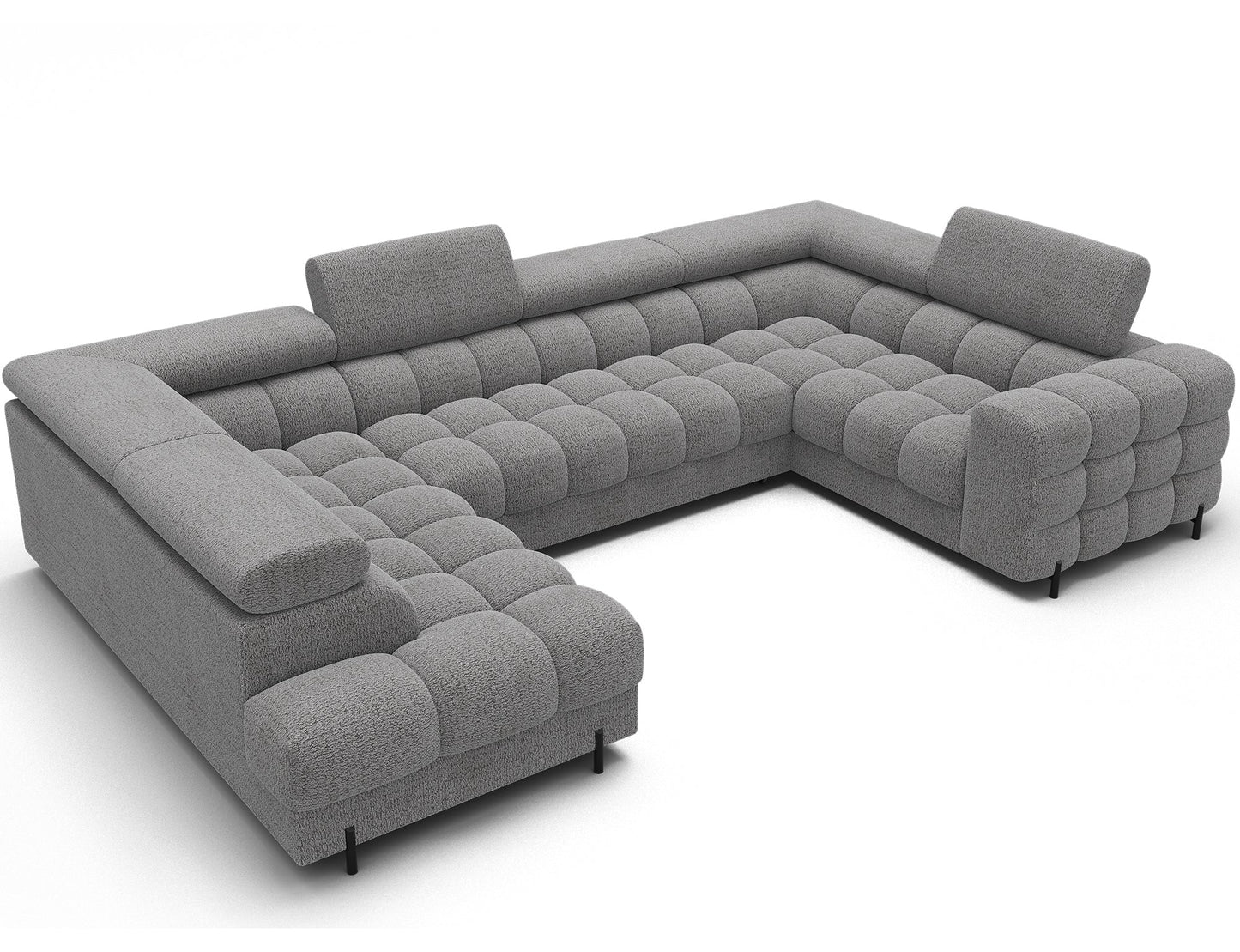 Fectory Sektional Schlafsofa mit Chaiselongue – Grau