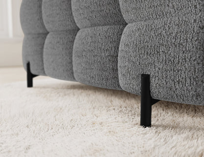 Fectory Sektional Schlafsofa mit Chaiselongue – Grau