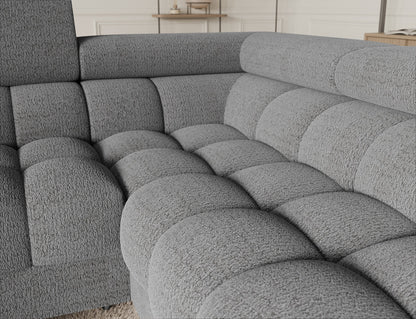 Fectory Sektional Schlafsofa mit Chaiselongue – Grau