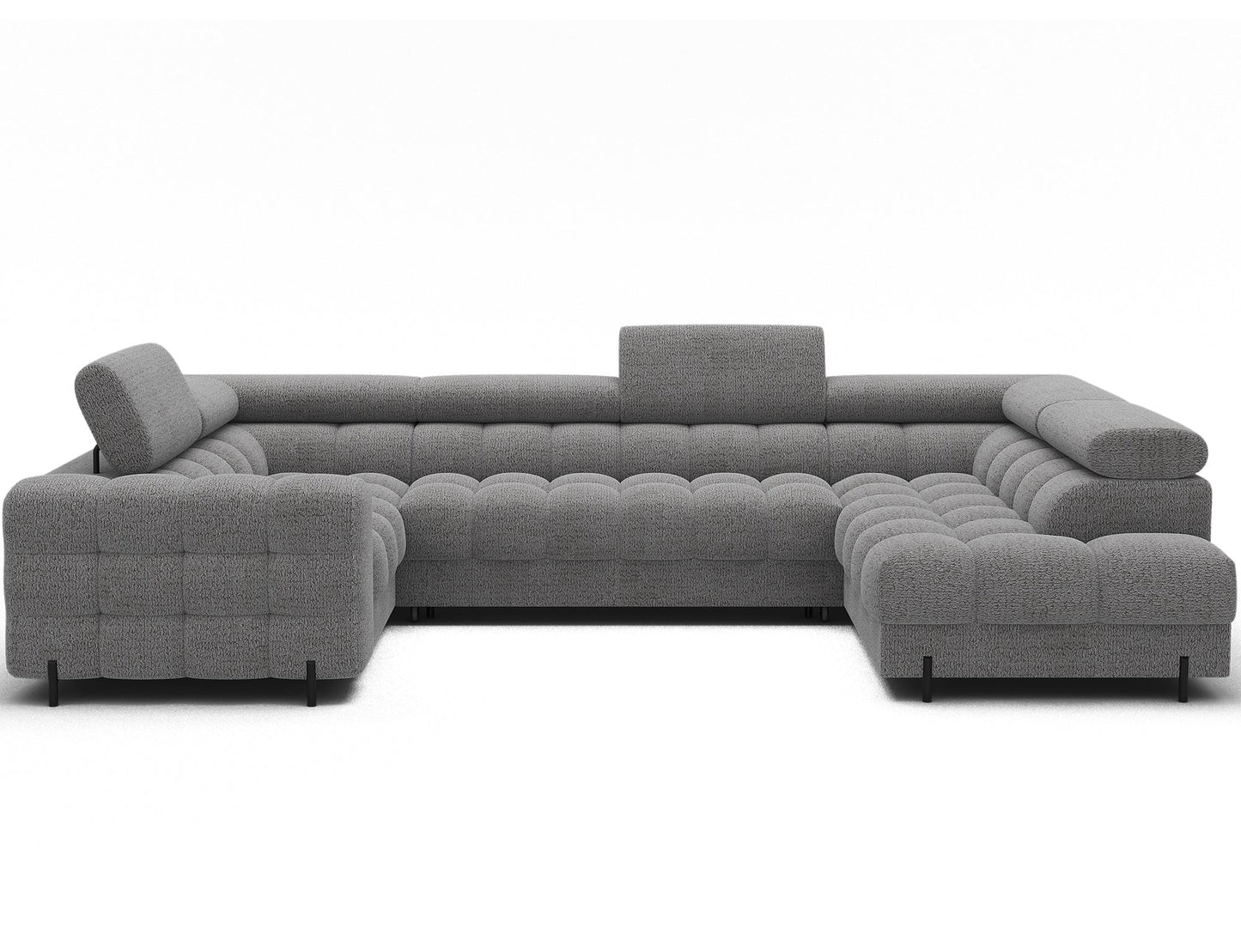 Fectory Sektional Schlafsofa mit Chaiselongue – Grau