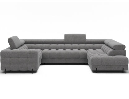 Fectory Sektional Schlafsofa mit Chaiselongue – Grau
