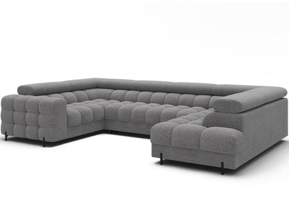 Fectory Sektional Schlafsofa mit Chaiselongue – Grau