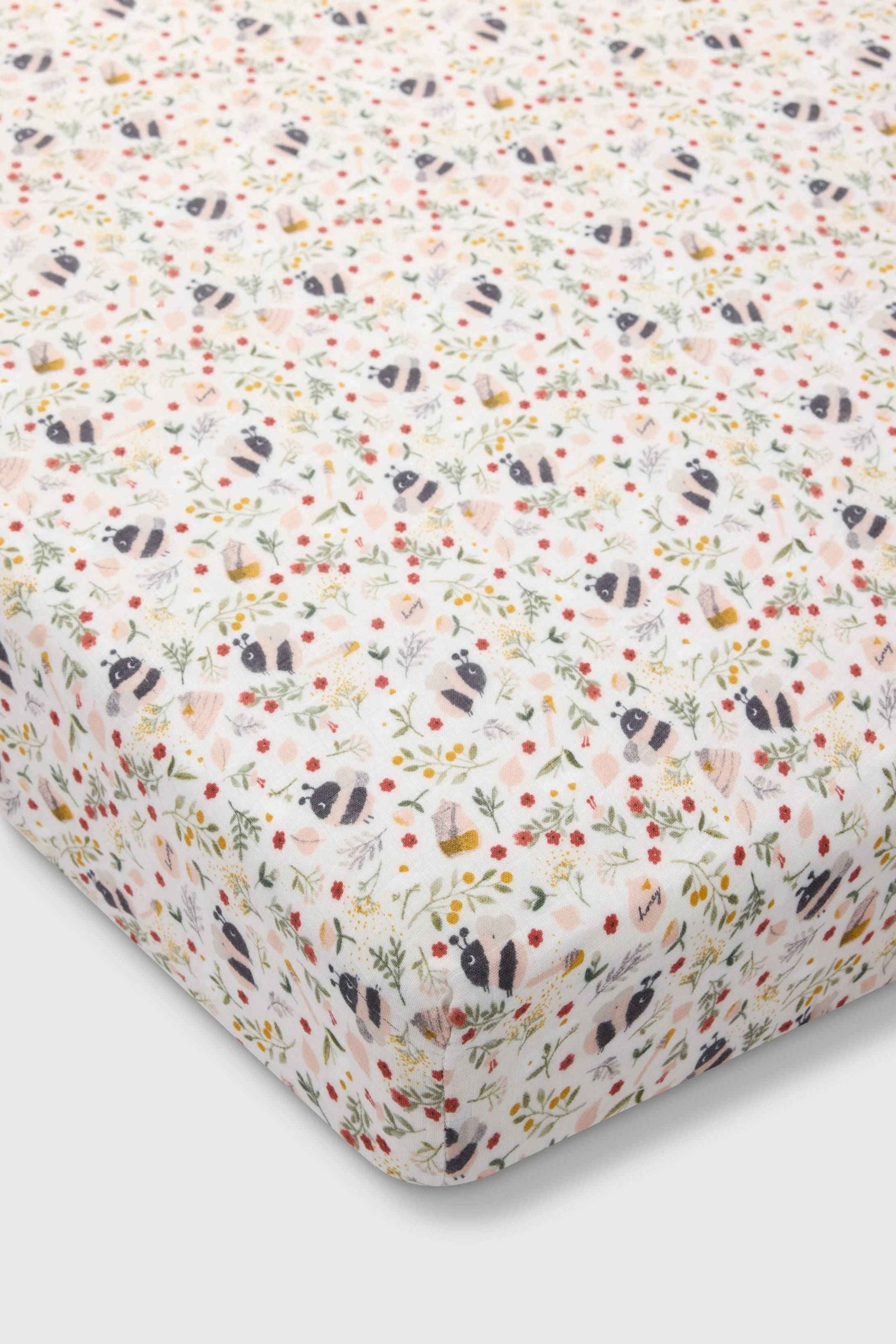 Muslin Fitted Crib Sheet - Bumble Bees