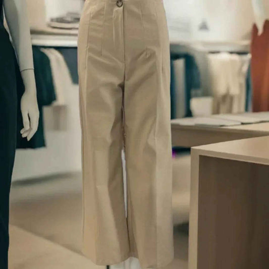 C'est Elle pantalon jambes larges beige