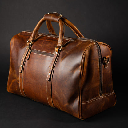 The Wayfarer Bag – Cognac Classic Duffle Bag aus Vollnarbenleder