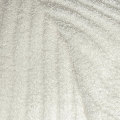 White Ribbed Extended Throw