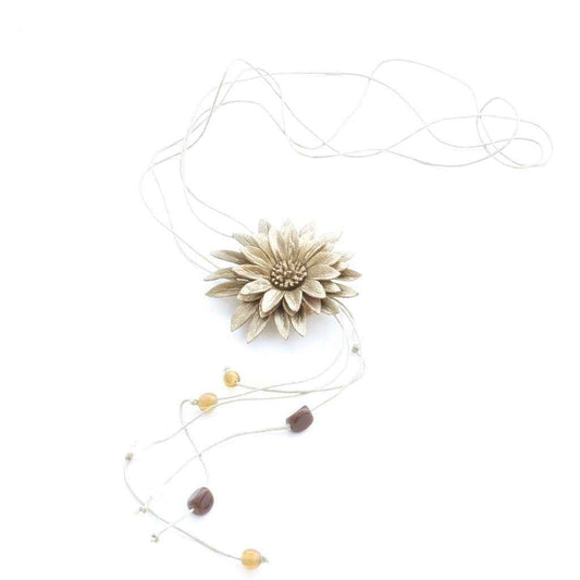 Leather Flower Necklace