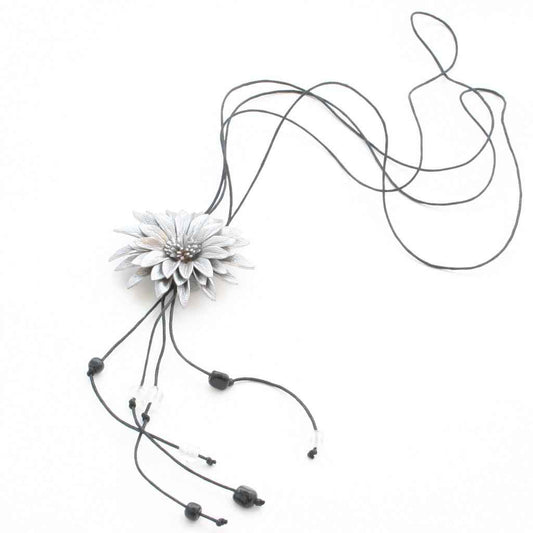Leather Flower Necklace