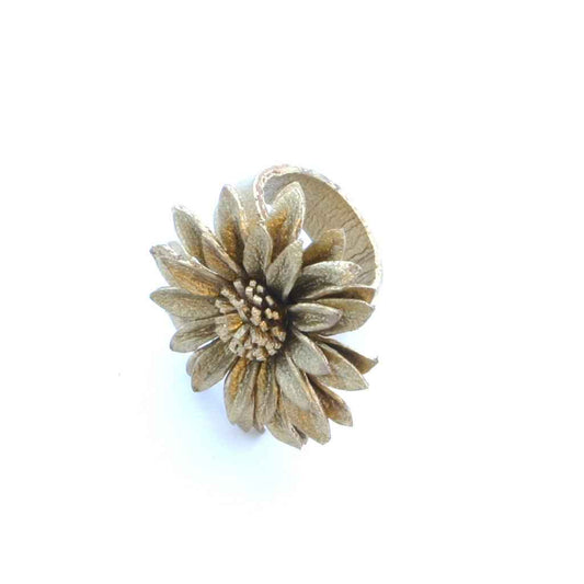 Leather Flower Ring