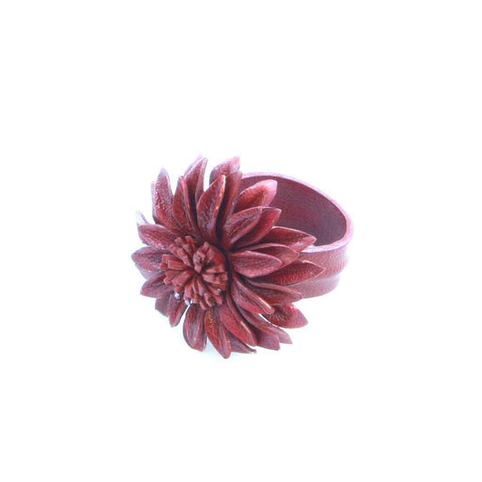 Leather Flower Ring