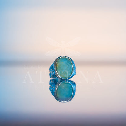 Seraphina’s Sea Ring | Ready-to-Ship Aquamarine Birthstone Ring | Sterling Silver