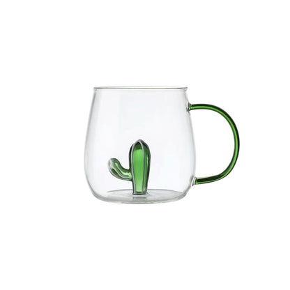 Cactus Borosilicate Glass Mug 13.5 oz - 1Piece