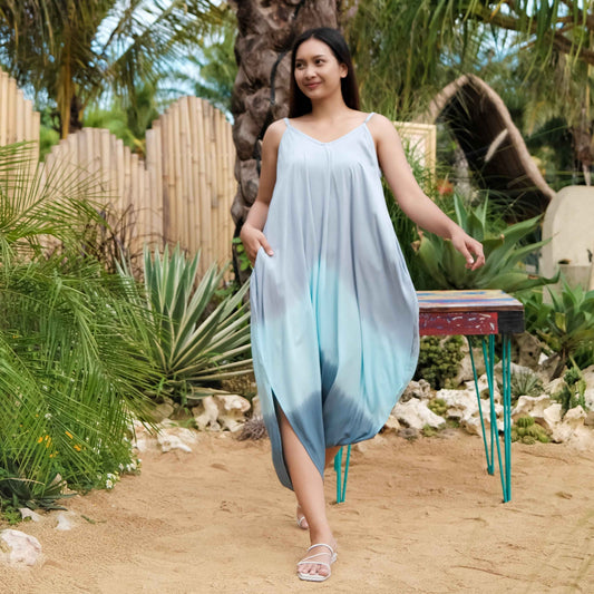 Ombre Three Colour Romper - Grey Blue Shades