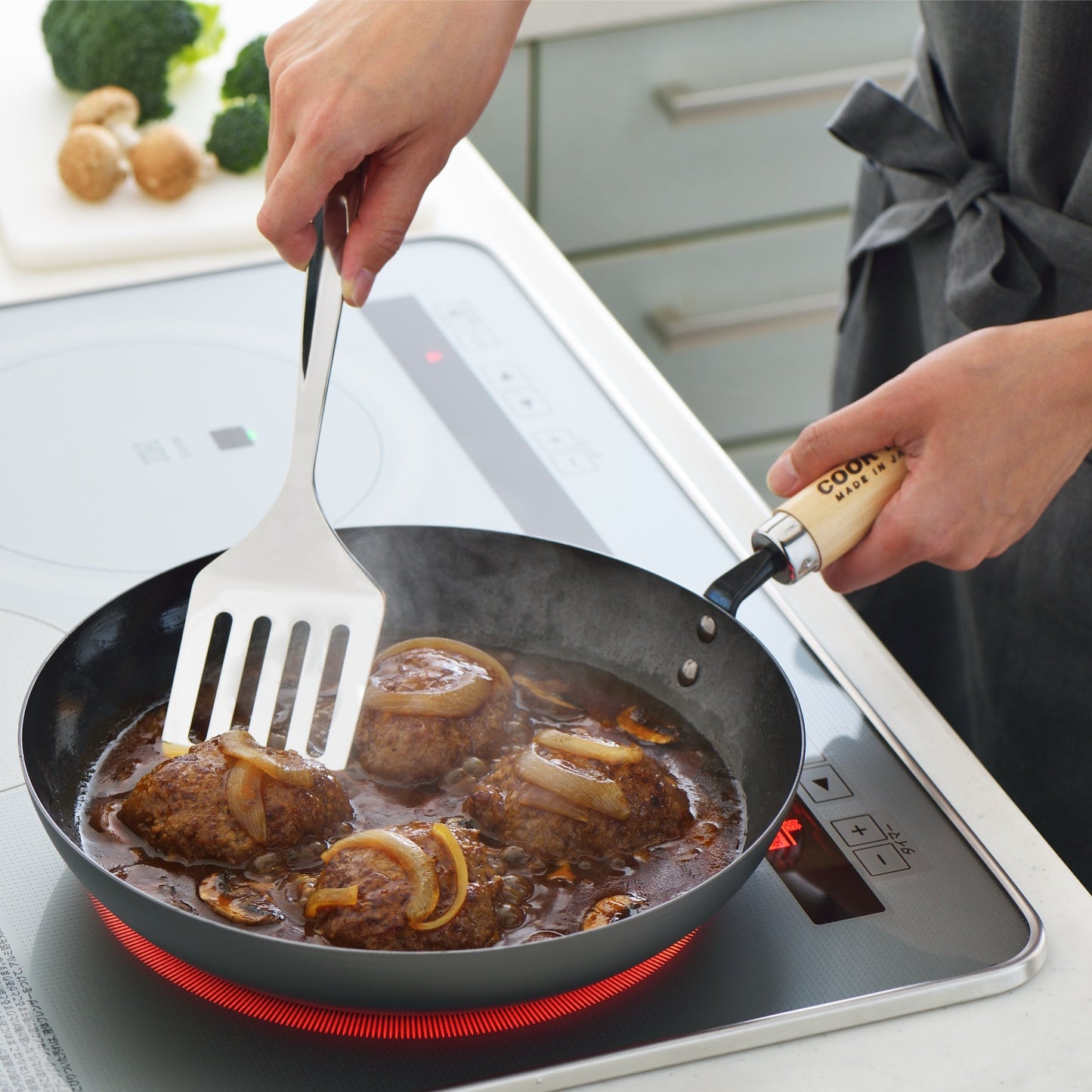 Yoshikawa Cook-Pal Ren Tieftopf 28cm – Nitrierter Kohlenstoffstahl, Hergestellt in Japan