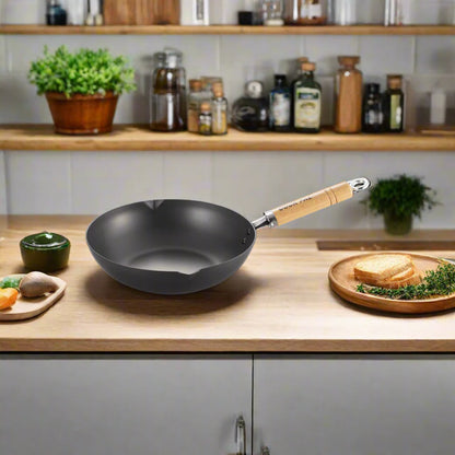 Yoshikawa Cook-Pal Ren Tieftopf 24cm – Nitrierter Carbonstahl, hergestellt in Japan