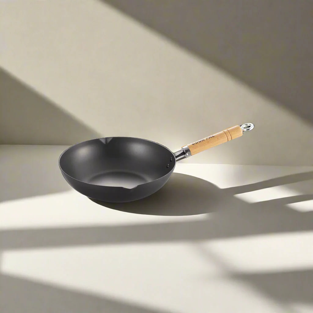 Yoshikawa Cook-Pal Ren Tieftopf 24cm – Nitrierter Carbonstahl, hergestellt in Japan