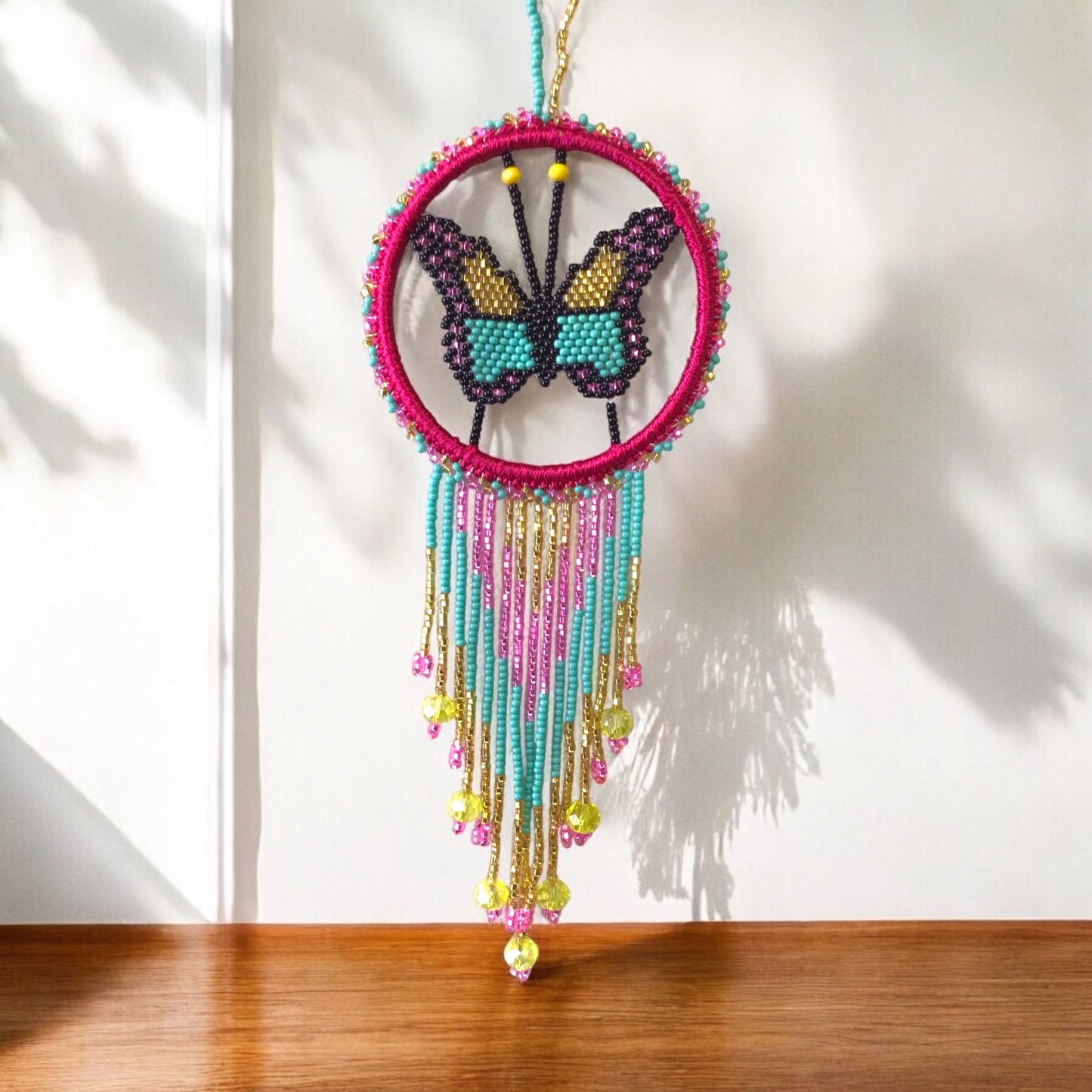 Red and Golden Butterfly Dream Catcher