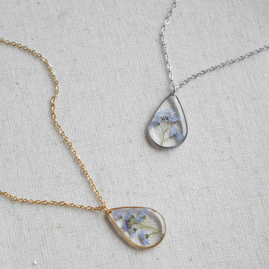 Collier Myosotis - goutte (grand)