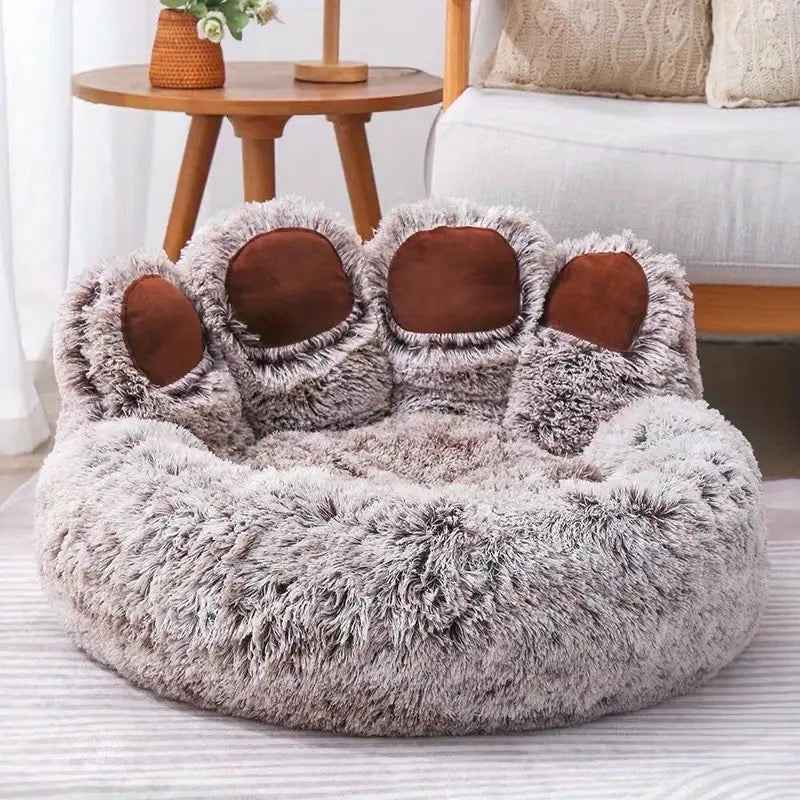 Bear Paw Hand Plush Pet Bed – Luxury Cozy Bed for Pets