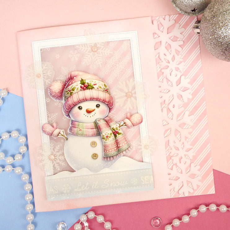 Festive Fancy-Edge Card Blanks - Snowflakes