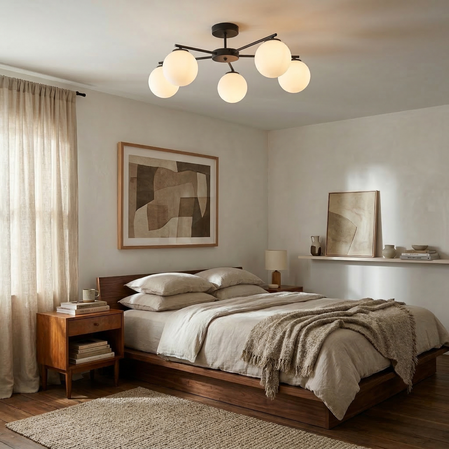 ELTON Black Scandinavian Ceiling Lamp for Living Room, Bedroom & Hallway - AURABAGS SHOP