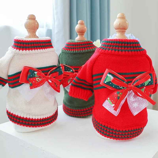 Holiday Gift Box Dog Sweater | Christmas Dog Knitwear