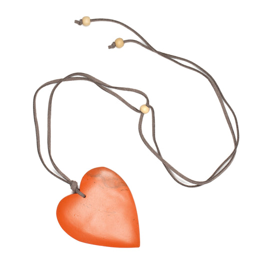 Tinted Wood Heart Necklace