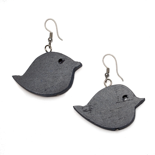Wooden Bird Earring