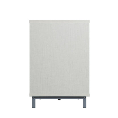 Feuriger 60" TV-Ständer/Kamin mit Glasablagen – Beiger Hochglanz